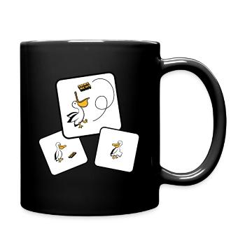 Pelican Fake News Comics - Tasse einfarbig - Schwarz - Rechts