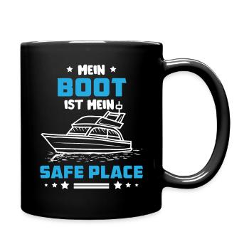 Mein Boot ist mein Safe Place - Tasse einfarbig - Schwarz - Rechts