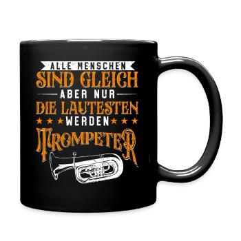 Trompeter Trompete Instrument Blechblasmusik - Tasse einfarbig - Schwarz - Rechts