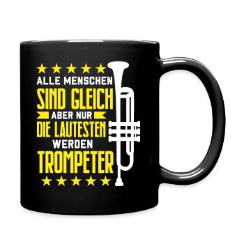 Trompeter Trompete Instrument Blechblasmusik - Tasse einfarbig - Schwarz - Rechts