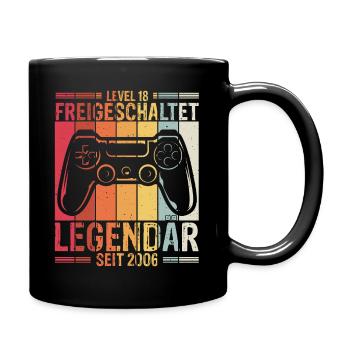 Level 18 Jahre Geburtstag 2006 Videospiel Liebhabe - Tasse einfarbig - Schwarz - Rechts