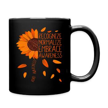 Sensibilisation au TDAH Le tournesol embrasse la neurodiversité - Mug uni - noir - Droite
