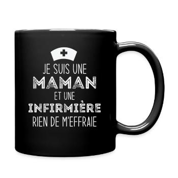 Je suis une maman et une infirmière - Mug uni - noir - Droite