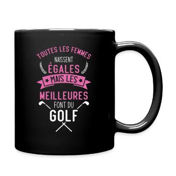 Les meilleures femmes font du golf Cadeau humour - Mug uni - noir - Droite