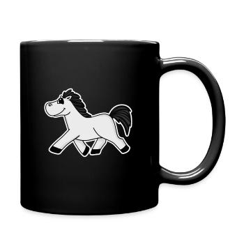Horse Horses Domestic Horse - Full Colour Mug - black - Right