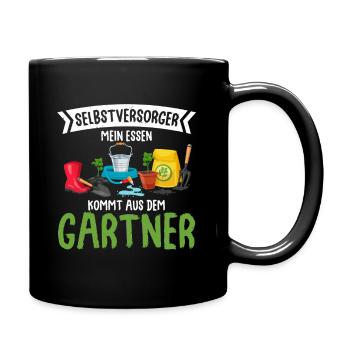 Selbstversorger Gemüseanbau Garten Schrebergarten - Tasse einfarbig - Schwarz - Rechts