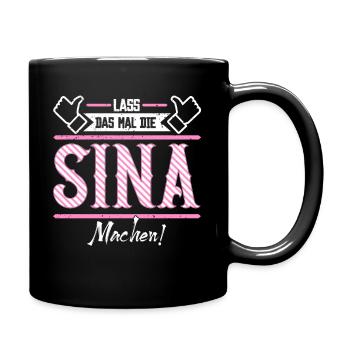 Sina Geschenkidee Geschenk Geburtstag - Tasse einfarbig - Schwarz - Rechts