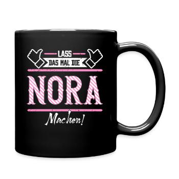 Nora Geschenkidee Geschenk Geburtstag - Tasse einfarbig - Schwarz - Rechts