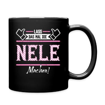 Nele Geschenkidee Geschenk Geburtstag - Tasse einfarbig - Schwarz - Rechts