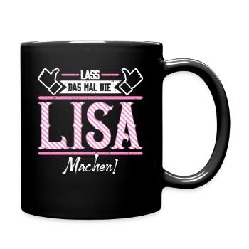 Lisa Geschenkidee Geschenk Geburtstag - Tasse einfarbig - Schwarz - Rechts