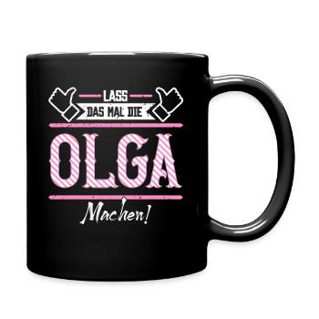 Olga Geschenkidee Geschenk Geburtstag - Tasse einfarbig - Schwarz - Rechts
