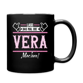 Vera Geschenkidee Geschenk Geburtstag - Tasse einfarbig - Schwarz - Rechts