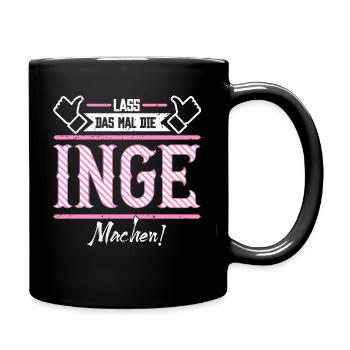 Inge Geschenkidee Geschenk Geburtstag - Tasse einfarbig - Schwarz - Rechts