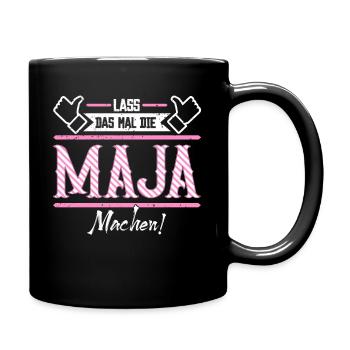 Maja Geschenkidee Geschenk Geburtstag - Tasse einfarbig - Schwarz - Rechts
