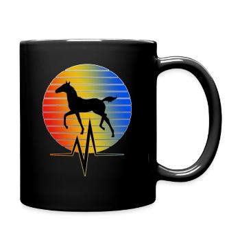 Pferd - EKG - Tasse einfarbig - Schwarz - Rechts