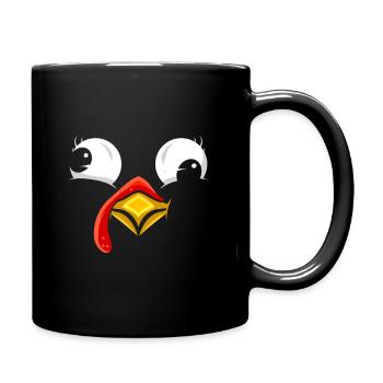Funny Wierd Turkey Face Thanksgiving - Tasse einfarbig - Schwarz - Rechts