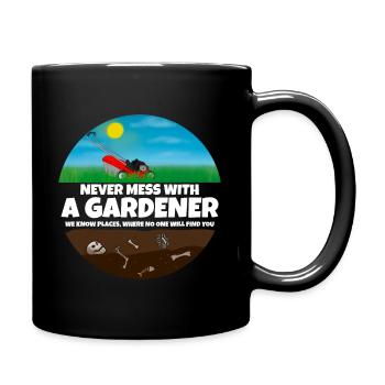 N’investissez jamais avec un jardinier I Gardener disant - Mug uni - noir - Droite