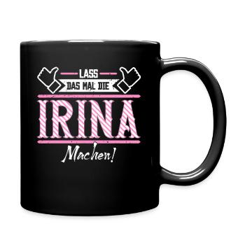 Irina Geschenkidee Geschenk Geburtstag - Tasse einfarbig - Schwarz - Rechts