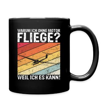Segelfliegen Ohne Motor Motiv Extremsportler Segel - Tasse einfarbig - Schwarz - Rechts