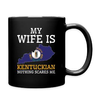 Rien ne me fait peur femme du Kentucky - Mug uni - noir - Droite