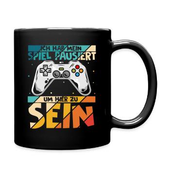 Gamer Zocker Design PC Spiel Gaming Geschenk Gamer - Tasse einfarbig - Schwarz - Rechts
