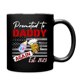 Promoted to Daddy Again 2023 Gender Reveal Beer - Tasse einfarbig - Schwarz - Rechts