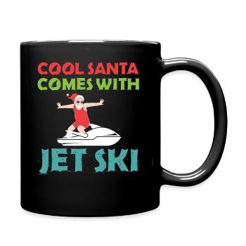 Cool Santa Claus comes with jet ski - Christmas - Full Colour Mug - black - Right
