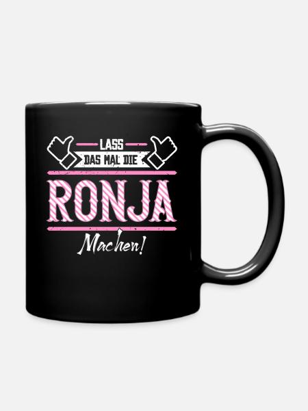 Ronja Geschenkidee Geschenk Geburtstag - Tasse einfarbig - Schwarz