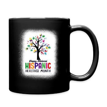 Happy National Hispanic Heritage Month Tree Roots - Full Colour Mug - black - Right