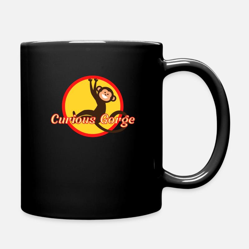Curious George Spielerisch schwingender Kreis Logo Grap - Tasse einfarbig - Schwarz