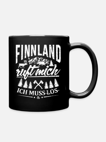 Finnland ruft mich - Ich muss los - Tasse einfarbig - Schwarz