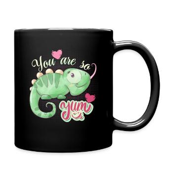 Caméléon amoureux drôle de dicton, amour-amour - Mug uni - noir - Droite
