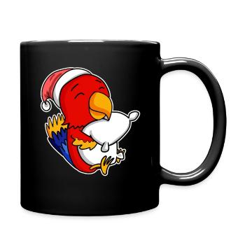 Papagei Weihnachten Schlafen Schlaf Ausschlafen - Tasse einfarbig - Schwarz - Rechts