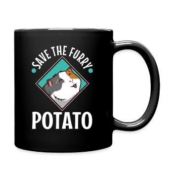 Save The Furry Potato - Tasse einfarbig - Schwarz - Rechts