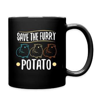 Save The Furry Potato - Tasse einfarbig - Schwarz - Rechts