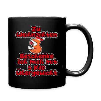 Ich beschenke mich mit 5 Kilo Übergewicht - Tasse einfarbig - Schwarz - Rechts