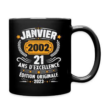 Cadeau D'anniversaire 21 Ans Janvier 2002 Vintage - Mug uni - noir - Droite
