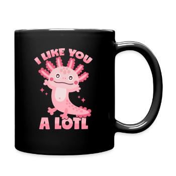 Axolotl: "I Like You A Lotl" - Full Colour Mug - black - Right