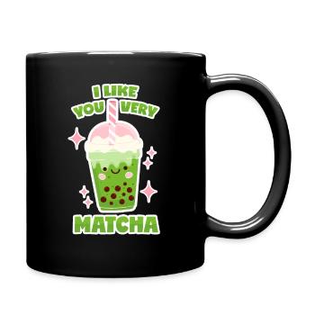 Matcha Bubble Tea - Tasse einfarbig - Schwarz - Rechts