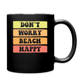Don't worry be happy - summer beach - Full Colour Mug - black - Right
