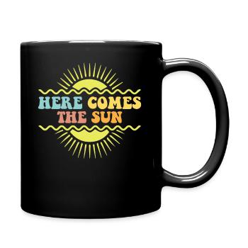 Here comes the sun - sunny day - Full Colour Mug - black - Right