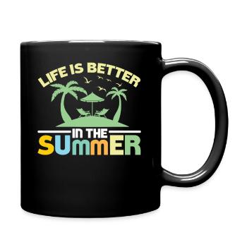 Life is better in summer - summer holidays - Full Colour Mug - black - Right