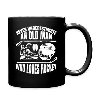 Eishockey Wintersport Geschenk Eishockeyteam - Tasse einfarbig - Schwarz - Rechts