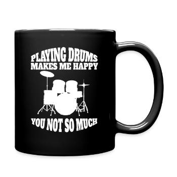 batterie drôle de batteur disant musiciens - Mug uni - noir - Droite