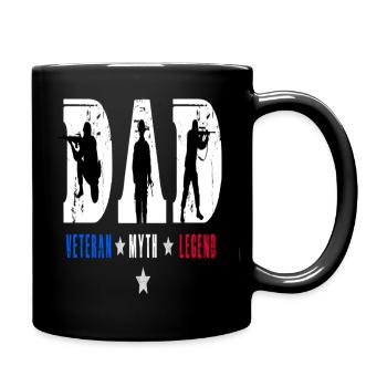 Proud Dad Veteran Myth Legend American Flag - Tasse einfarbig - Schwarz - Rechts