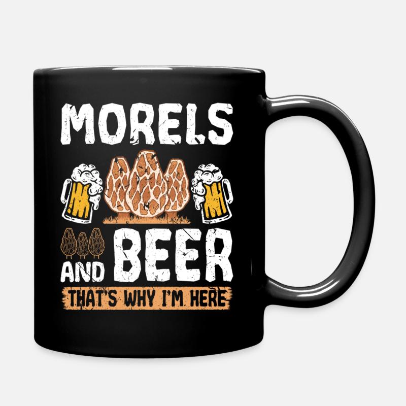 Beer Drinking Morel Hunting - Full Colour Mug - black