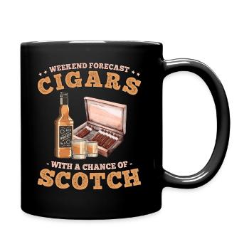 Weekend Forecast Cigars with a Chance of Scotch - Full Colour Mug - black - Right