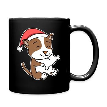 Staffordshire Bull Terrier Chien Noël Sommeil - Mug uni - noir - Droite
