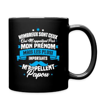 Les plus importants mappellent papou, Cadeau papou - Mug uni - noir - Droite