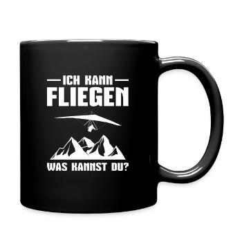 Drachenfliegen Ich kann fliegen Hängegleiter - Tasse einfarbig - Schwarz - Rechts